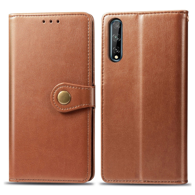 Retro Solid Color Leather Buckle Phone Case with Lanyard & Photo Frame & Card Slot & Wallet & Stand Function, For Huawei Y8P/ Enjoy 10S, For Huawei Y6P, For OPPO A52/A72/A92