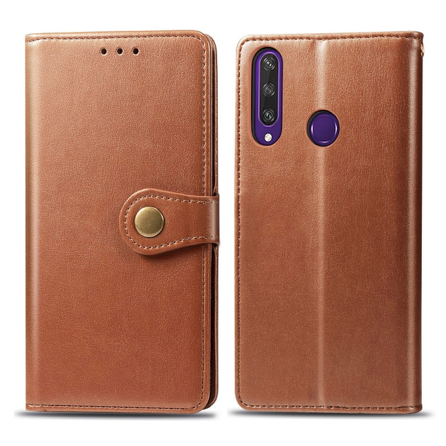 Retro Solid Color Leather Buckle Phone Case with Lanyard & Photo Frame & Card Slot & Wallet & Stand Function, For Huawei Y8P/ Enjoy 10S, For Huawei Y6P, For OPPO A52/A72/A92