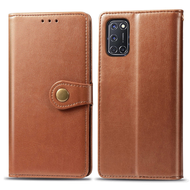 Retro Solid Color Leather Buckle Phone Case with Lanyard & Photo Frame & Card Slot & Wallet & Stand Function, For Huawei Y8P/ Enjoy 10S, For Huawei Y6P, For OPPO A52/A72/A92