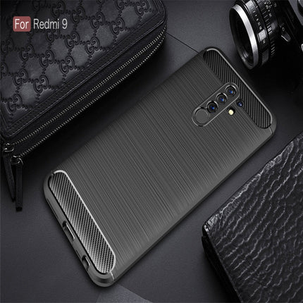 Brushed Texture Carbon Fiber TPU Case, For Xiaomi Redmi 9