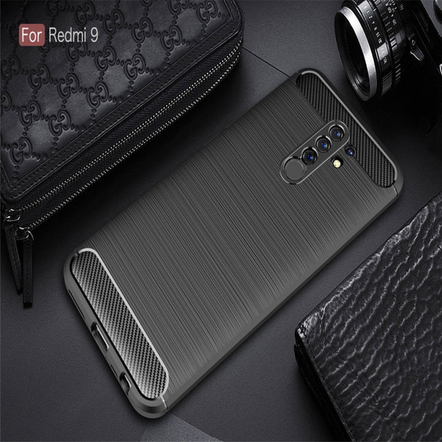 Brushed Texture Carbon Fiber TPU Case, For Xiaomi Redmi 9