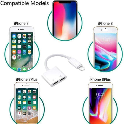 ZS-S1802 2-in-1-Kopfhöreradapter, 8-poliger Stecker auf 8-poligen Ladeanschluss + 8-polige Audiobuchse, unterstützt Anrufe und Kabelsteuerung, kompatibel mit allen iOS-Systemen