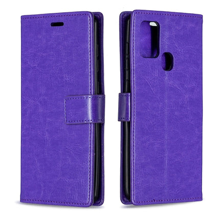 For Samsung Galaxy A21s Crazy Horse Texture Horizontal Flip Leather Case with Holder & Card Slots & Wallet & Photo Frame, For Galaxy A21s