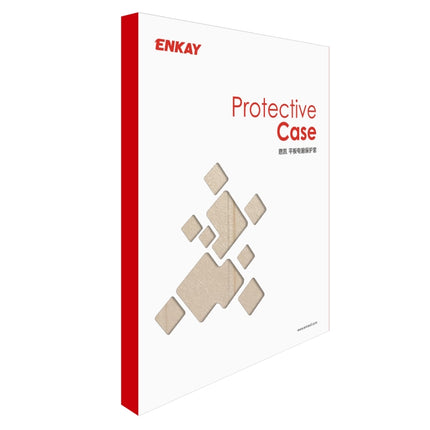 ENKAY ENK-8008 Three Folding Silk Texture PU Leather + PC Smart Case with Holder for Samsung Galaxy Tab S6 Lite P610 / P615