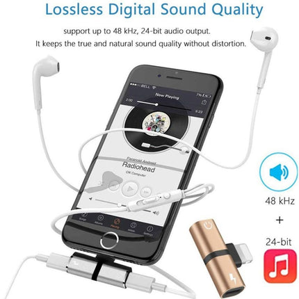 Zs-18182 2 PCS 2 in 1 8 Pin Male to 8 Pin Charging + 8 Pin Audio Female Connector Earphone Adapter, Supports Call & Volume Control, Compatible with IOS 13 System