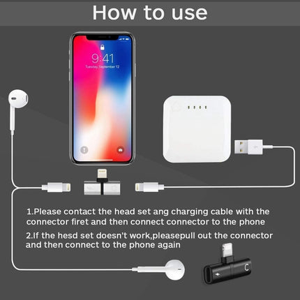 Zs-18182 2 PCS 2 in 1 8 Pin Male to 8 Pin Charging + 8 Pin Audio Female Connector Earphone Adapter, Supports Call & Volume Control, Compatible with IOS 13 System