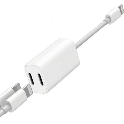 ZS-S1801 2-in-1-Kopfhöreradapter, 8-poliger Stecker auf 8-poligen Ladeanschluss + 8-polige Audiobuchse, unterstützt Anrufe, kompatibel mit dem IOS-13-System