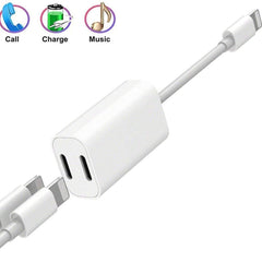 ZS-S1801 2 in 1 8 Pin Male to 8 Pin Charging + 8 Pin Audio Female Connector Earphone Adapter, Support Calls, Compatible with IOS 13 System