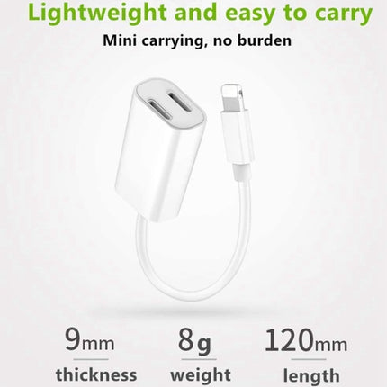 ZS-S1801 2-in-1-Kopfhöreradapter, 8-poliger Stecker auf 8-poligen Ladeanschluss + 8-polige Audiobuchse, unterstützt Anrufe, kompatibel mit dem IOS-13-System