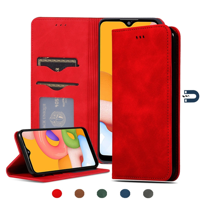 Retro Skin Feel Business Magnetic Horizontal Flip Leather Case, For Samsung Galaxy A01 (EU), For Samsung Galaxy A11 (US), For Samsung Galaxy A21  (EU), For Samsung Galaxy A31