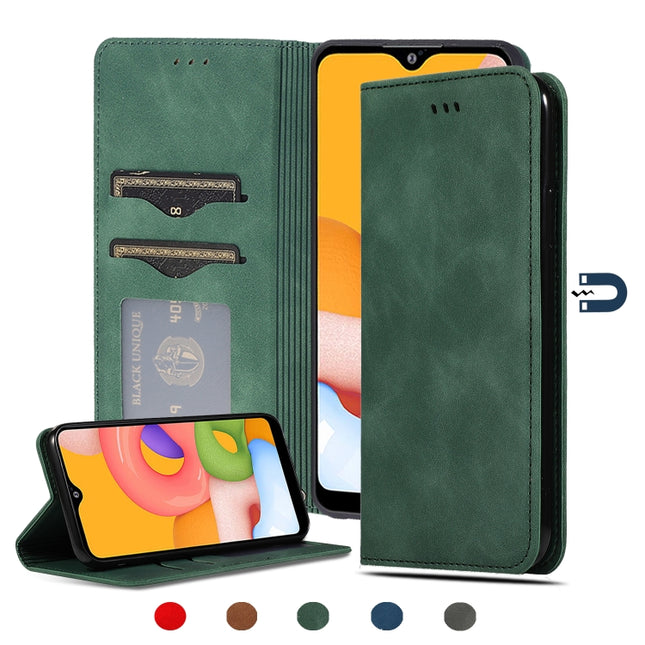 Retro Skin Feel Business Magnetic Horizontal Flip Leather Case, For Samsung Galaxy A01 (EU), For Samsung Galaxy A11 (US), For Samsung Galaxy A21  (EU), For Samsung Galaxy A31