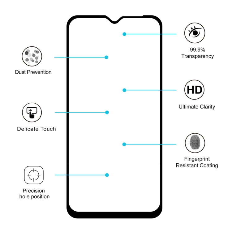 ENKAY Hat-prince Full Glue 0.26mm 9H 2.5D Tempered Glass Film for, For Galaxy A20e, For Google Pixel 3A(1pc), For Huawei Y5 2019 (1 PC)