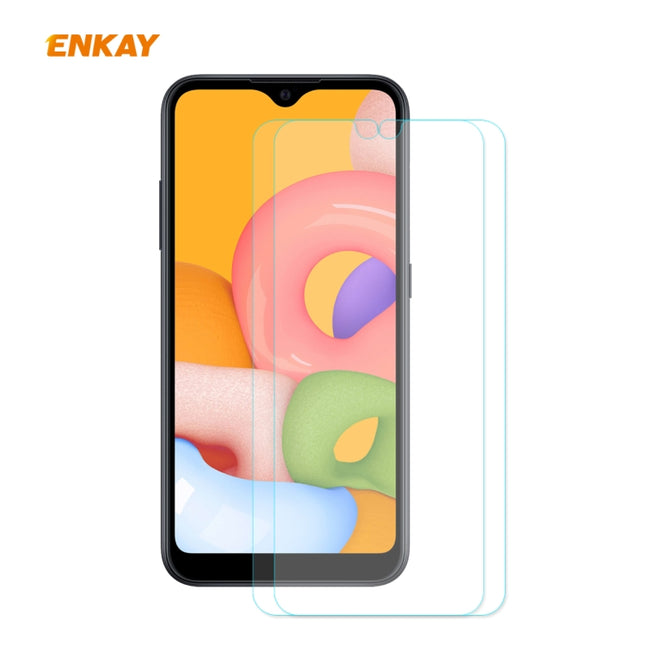 2 PCS ENKAY Hat-Prince 0.26mm 9H 2.5D Curved Edge Tempered Glass Film, For Samsung Galaxy A01, For Samsung Galaxy A10s, For Samsung Galaxy A11 / Galaxy M11, For Samsung Galaxy A21, For Samsung Galaxy A21s, For Samsung Galaxy A31, For Samsung Galaxy A41...