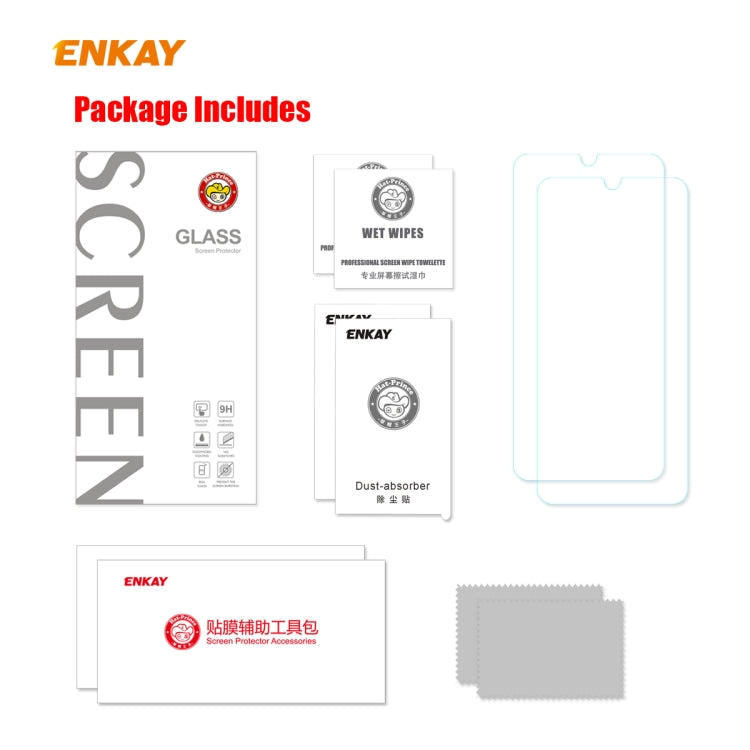 2 PCS ENKAY Hat-Prince 0.26mm 9H 2.5D Curved Edge Tempered Glass Film, For Samsung Galaxy A01, For Samsung Galaxy A10s, For Samsung Galaxy A11 / Galaxy M11, For Samsung Galaxy A21, For Samsung Galaxy A21s, For Samsung Galaxy A31, For Samsung Galaxy A41...