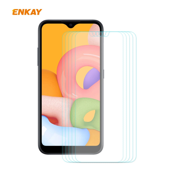 5PCS ENKAY Hat-Prince 0.26mm 9H 2.5D Curved Edge Tempered Glass Film, For Samsung Galaxy A01, For Samsung Galaxy A10s, For Samsung Galaxy A11 / M11, For Samsung Galaxy A21, For Samsung Galaxy A21s, For Samsung Galaxy M31 / M21, For Galaxy A31 5 PCS����...