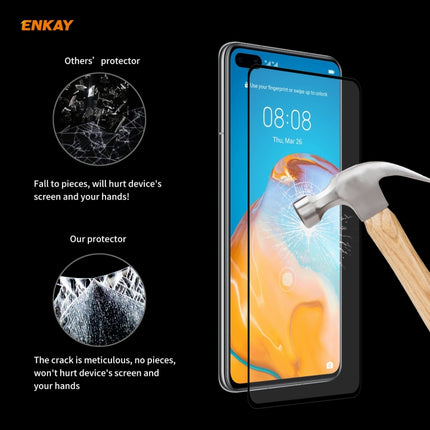 ENKAY Hat-Prince Full Glue 0.26mm 9H 2.5D Tempered Glass Full Coverage Film, For Huawei P40, For Huawei P40 Lite, For Huawei Y5p, For Huawei Y6p, For Huawei Honor X10 5G, For Huawei P40 Lite E, For Redmi 10X 4G / Redmi Note 9                           ...