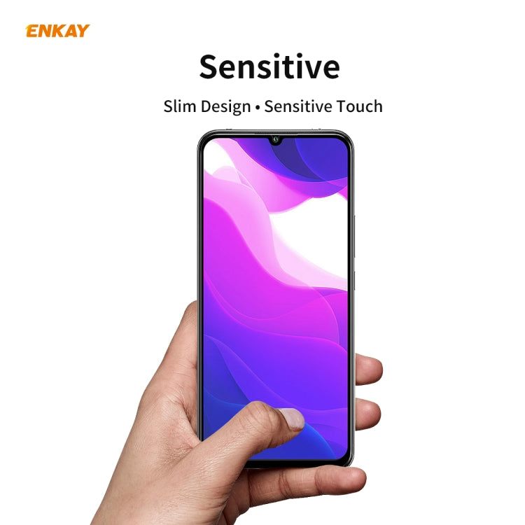 2 PCS ENKAY Hat-Prince Full Glue 0.26mm 9H 2.5D Tempered Glass Full Coverage Film