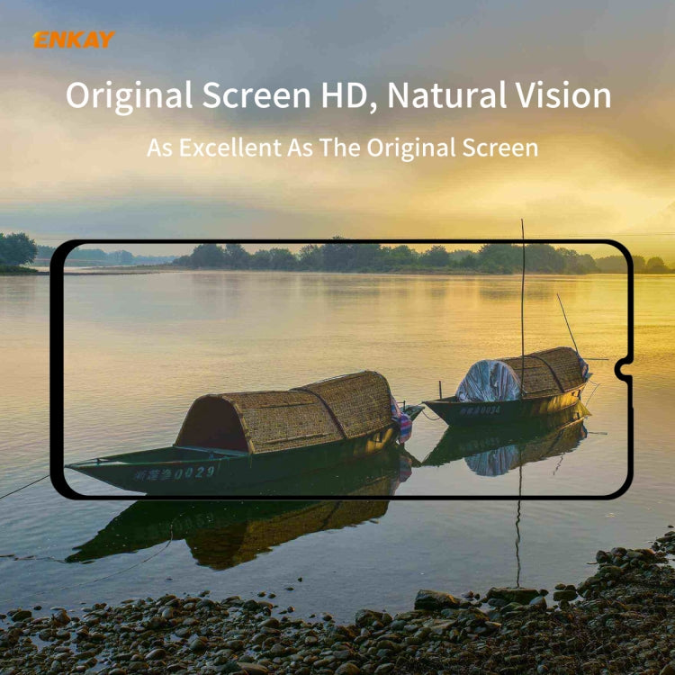 2 PCS ENKAY Hat-Prince Full Glue 0.26mm 9H 2.5D Tempered Glass Full Coverage Film