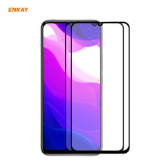 2 PCS ENKAY Hat-Prince Full Glue 0.26mm 9H 2.5D Tempered Glass Full Coverage Film