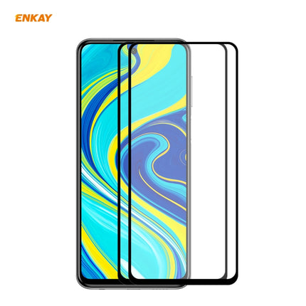 2 PCS ENKAY Hat-Prince Full Glue 0.26mm 9H 2.5D Tempered Glass Full Coverage Film