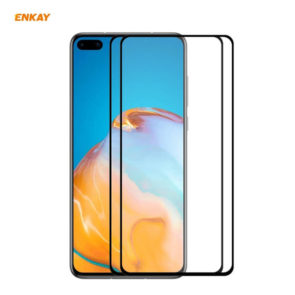2 PCS ENKAY Hat-Prince Full Glue 0.26mm 9H 2.5D Tempered Glass Full Coverage Film