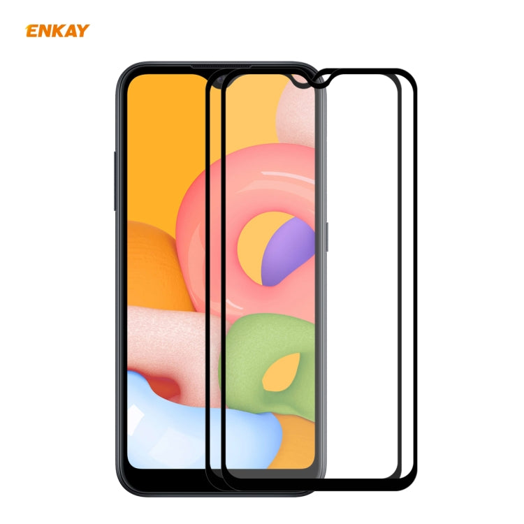 2 PCS ENKAY Hat-Prince Full Glue 0.26mm 9H 2.5D Tempered Glass Full Coverage Film, For Galaxy A01 2 PCS, For Samsung Galaxy A41, For  Galaxy A11 / M11 2 PCS, For Samsung Galaxy M31 / M21, For Galaxy A21s 2pcs, For Galaxy A31 2 PCS