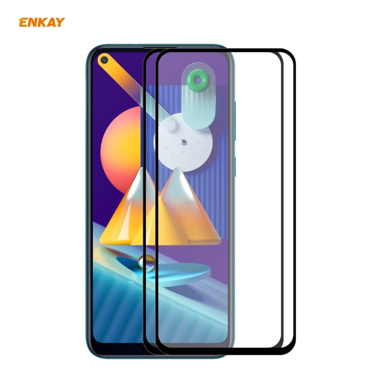 2 PCS ENKAY Hat-Prince Full Glue 0.26mm 9H 2.5D Tempered Glass Full Coverage Film, For Galaxy A01 2 PCS, For Samsung Galaxy A41, For  Galaxy A11 / M11 2 PCS, For Samsung Galaxy M31 / M21, For Galaxy A21s 2pcs, For Galaxy A31 2 PCS