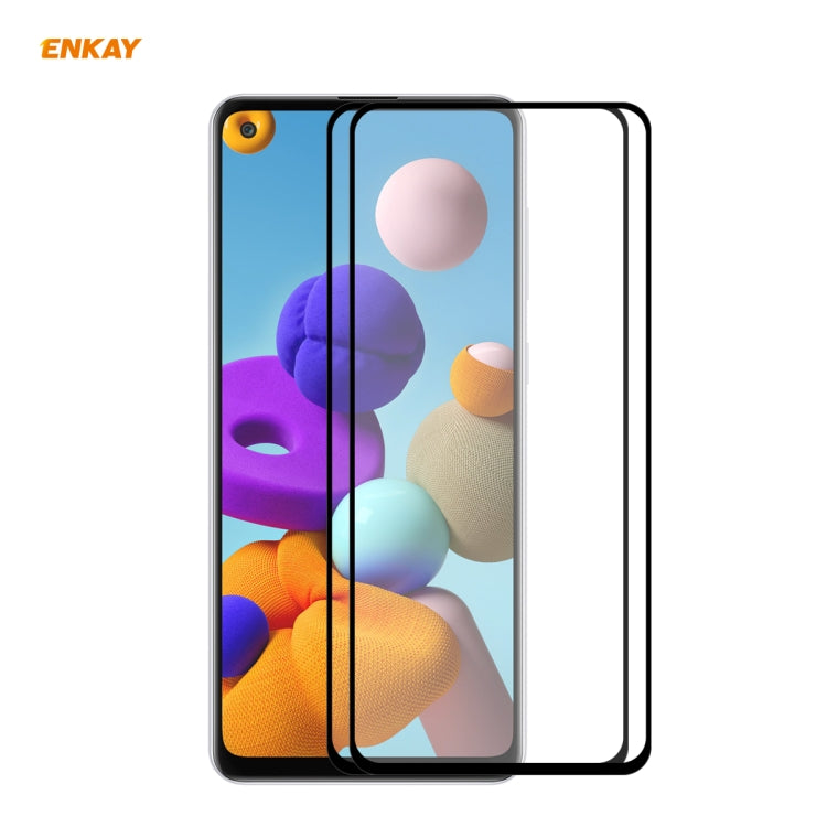 2 PCS ENKAY Hat-Prince Full Glue 0.26mm 9H 2.5D Tempered Glass Full Coverage Film, For Galaxy A01 2 PCS, For Samsung Galaxy A41, For  Galaxy A11 / M11 2 PCS, For Samsung Galaxy M31 / M21, For Galaxy A21s 2pcs, For Galaxy A31 2 PCS