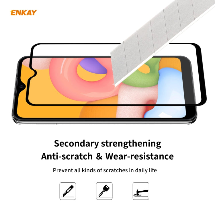 ENKAY Hat-Prince Full Glue 0.26mm 9H 2.5D Tempered Glass Full Coverage Film, For Galaxy A01, For Galaxy A11 / M11, For Galaxy M31 / M21, For Galaxy A21s, For Galaxy A31, For Galaxy A41