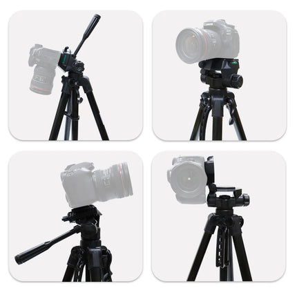 L-3600 Live Tripod with Three-Dimensional Damping Gimbal  Detachable Quick Release Plate  Height Adjustment 62-170cm for SLR Camera  Live Light  Projector ( Black), L-3600