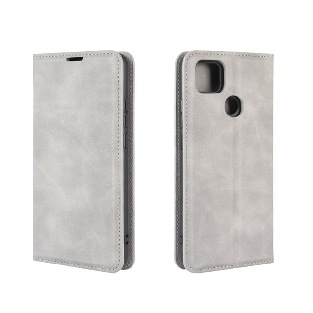 For Xiaomi Redmi 9C Retro-skin Business Magnetic Suction Leather Case with Holder & Card Slots & Wallet, For Redmi 9C