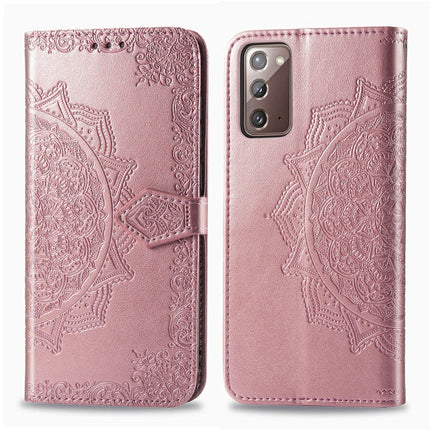 Mandala Flower Embossed Horizontal Flip Leather Case with Bracket / Card Slot / Wallet / Lanyard, For Galaxy Note20, For Galaxy Note20 Ultra