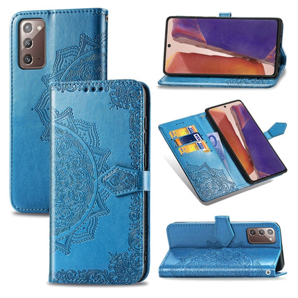 Mandala Flower Embossed Horizontal Flip Leather Case with Bracket / Card Slot / Wallet / Lanyard, For Galaxy Note20, For Galaxy Note20 Ultra