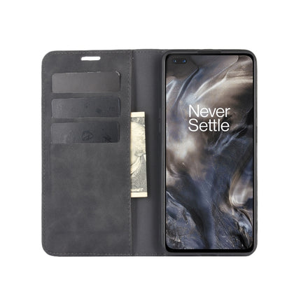 For OnePlus Nord Retro-skin Business Magnetic Suction Leather Case with Holder & Card Slots & Wallet, For OnePlus Nord