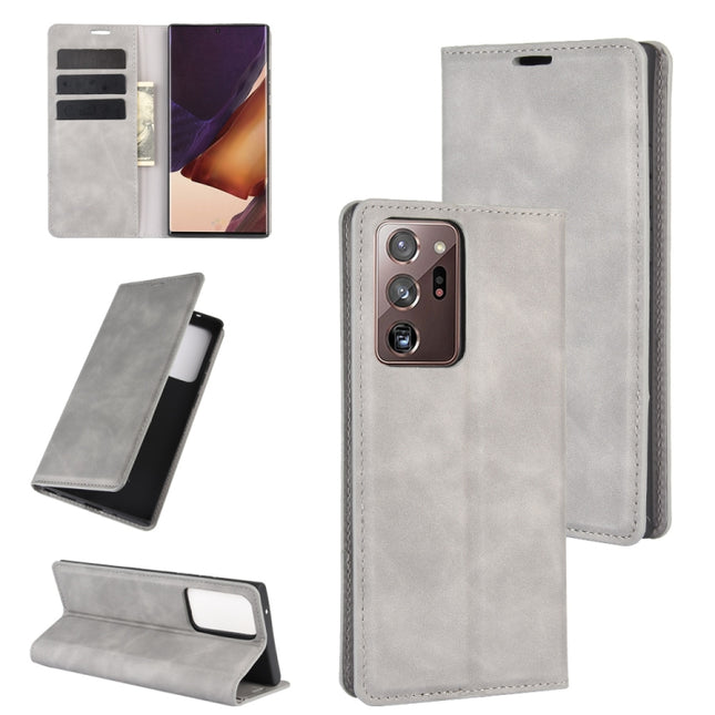 For Samsung Galaxy Note20 Ultra Retro-skin Business Magnetic Suction Leather Case with Holder & Card Slots & Wallet, For Samsung Galaxy Note20 Ultra