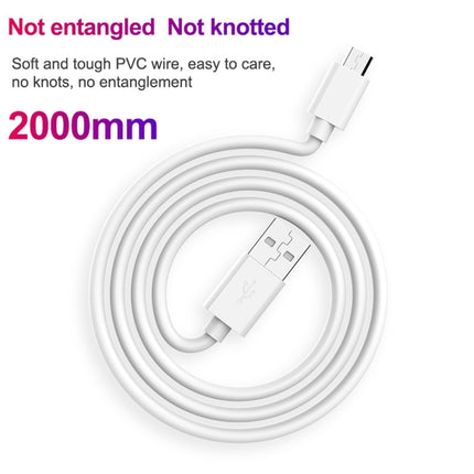 2.4A USB Male to Micro USB Male Interface Charge Cable, Length: 1m(White)
