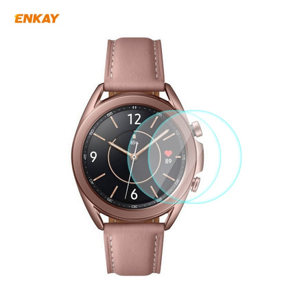 2 PCS ENKAY Hat-Prince 0.2mm 9H 2.15D Curved Edge Tempered Glass Screen Protector Watch Film, For Samsung Galaxy Watch 3 45mm, For Samsung Galaxy Watch 3 41mm