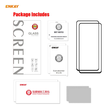 2 PCS ENKAY Hat-Prince Full Glue 0.26mm 9H 2.5D Tempered Glass Full Coverage Film, For Samsung Galaxy M31s, For OnePlus Nord