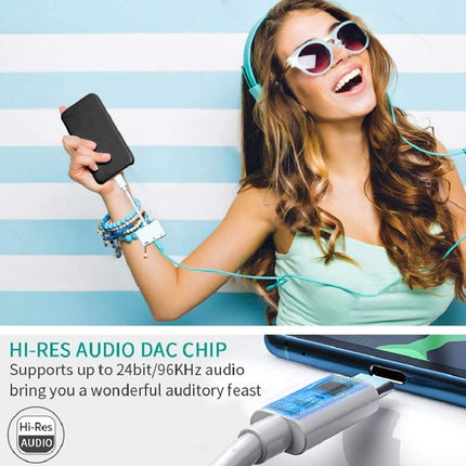 3 in 1 USB-C OTG Adapter with 3.5mm Headphone Jack, Compatible for iPad Pro and Type-C Jack Phone