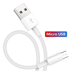 Qc3.0 Dual USB Car Charger + Micro USB Fast Charging Cable Car Charging Kit, Micro USB (White), Micro USB (Black)