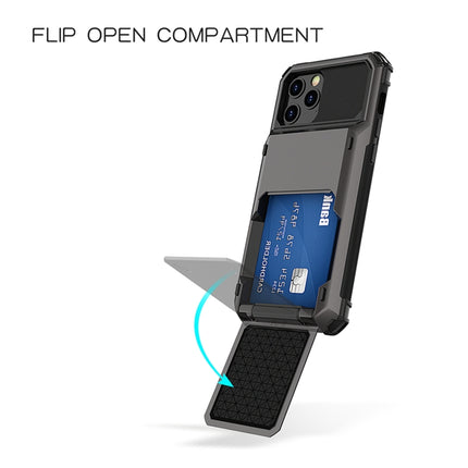 For iPhone 12 Pro / 12 Max Scratch-Resistant Shockproof Heavy Duty Rugged Armor Protective Case with Card Solt, For iPhone 12 / 12 Pro