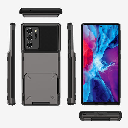 For Samsung Galaxy Note20 Scratch-Resistant Shockproof Heavy Duty Rugged Armor Protective Case with Card Slot