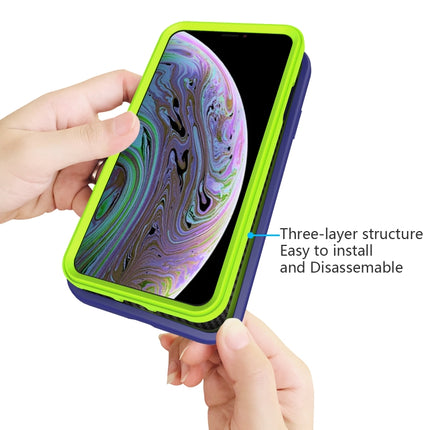 For iPhone XS Max Wave Pattern 3 in 1 Silicone+PC Shockproof Protective Case