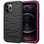 For iPhone 12 / 12 Pro / Black+Hot Pink
