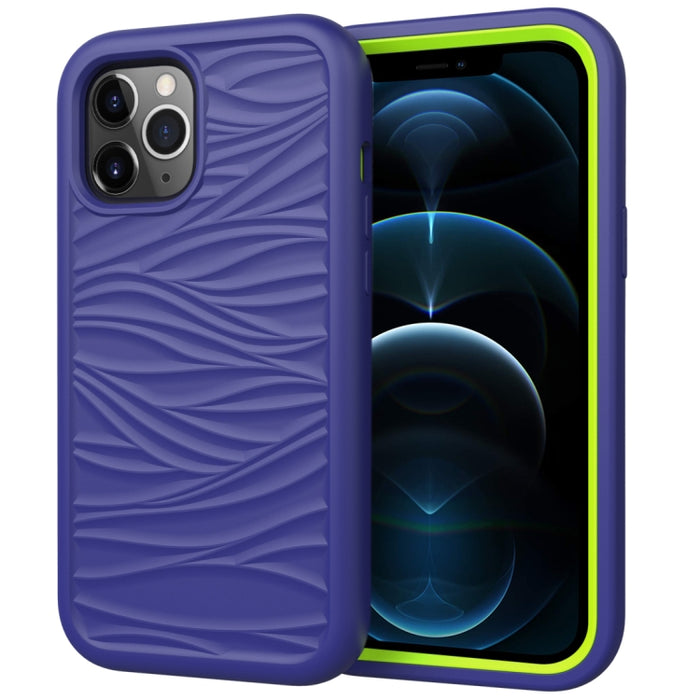 For iPhone 12 Pro Max Wave Pattern 3 in 1 Silicone+PC Shockproof Protective Case, For iPhone 12 Pro Max