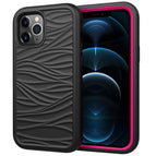 For iPhone 12 Pro Max / Black+Hot Pink