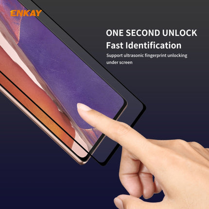 For Samsung Galaxy Note 20 ENKAY Hat-Prince Full Glue 0.2mm 9H 2.5D Tempered Glass Full Coverage Film Support Fingerprint Unlock, For Samsung Galaxy Note20(1pc), For Samsung Galaxy Note20(2pcs), For Samsung Galaxy Note20(5pcs)                          ...