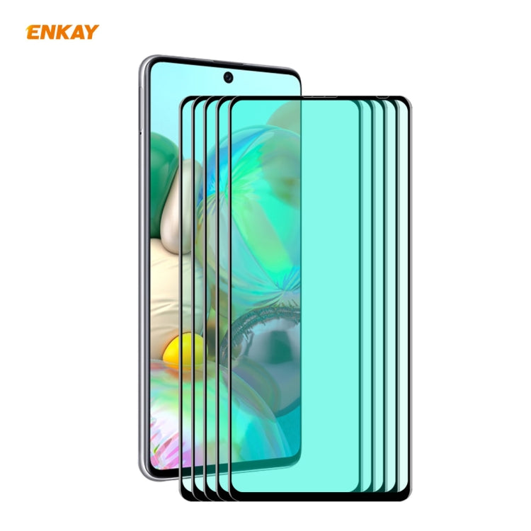 5 PCS ENKAY Hat-Prince 0.26mm 9H 6D Curved Full Screen Eye Protection Green Film Tempered Glass Protector