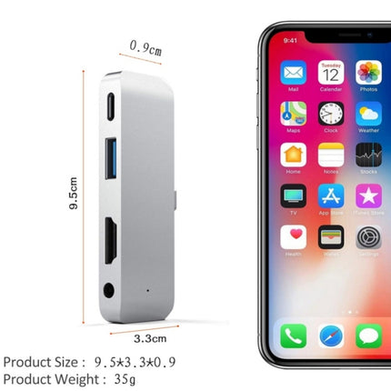 Adaptador HUB 4 en 1 Tipo-C/USB-C a HDMI + AUX + USB + PD Tipo-C/USB-C Base HD multifunción