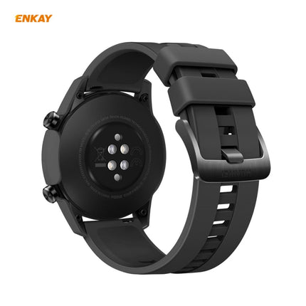 For Huawei Watch GT 2 46mm ENKAY Hat-Prince ENK-AC8202 Full Coverage PC Frosted Case + 9H Tempered Glass Protector
